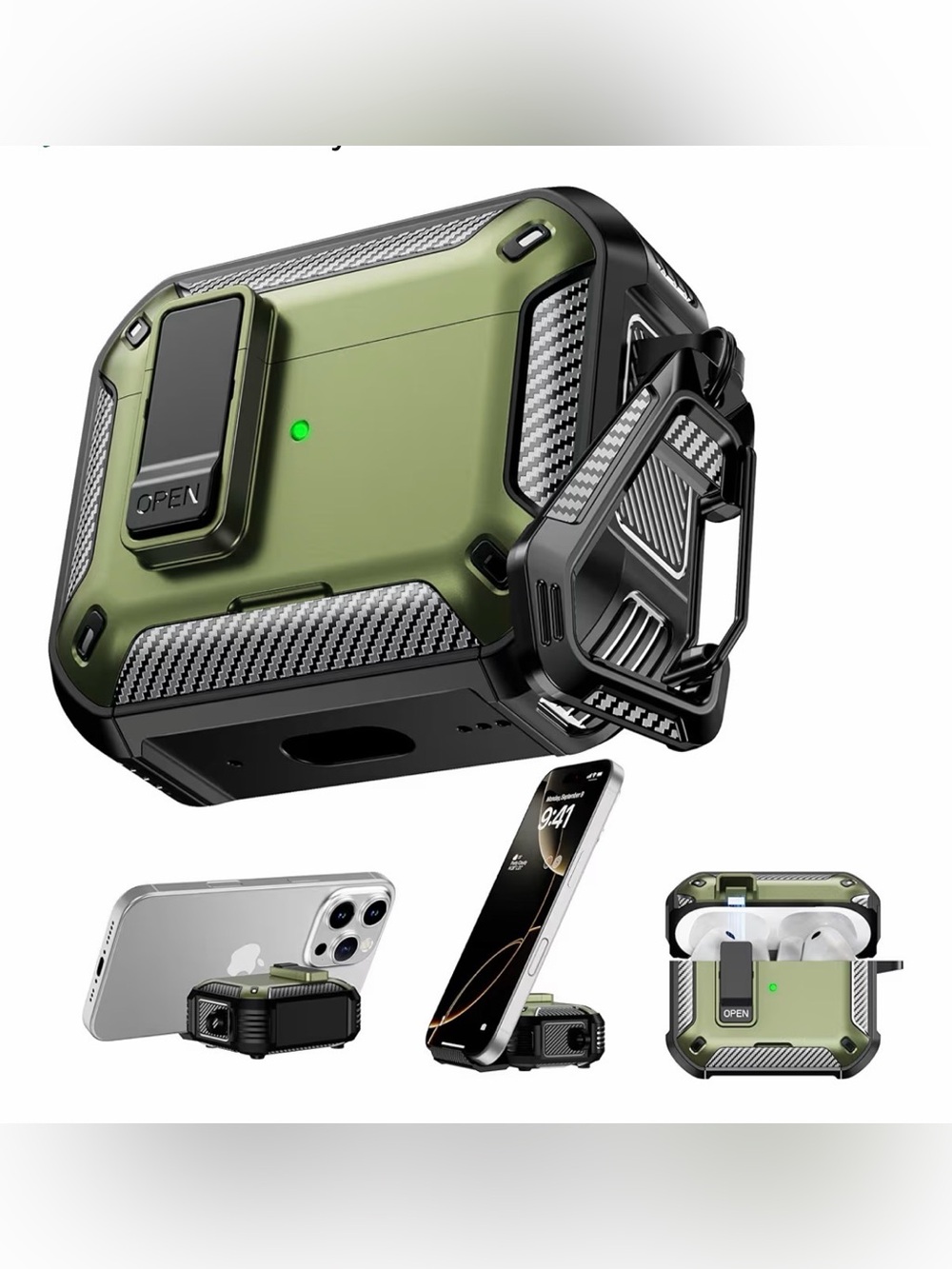 Case for AirPods 3 Rugged Protective Case Wireless & Phone Stand White - Picture 8 of 11